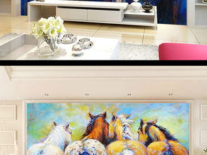 四匹馬的背影歐式復古現代簡約背景墻壁畫圖片設計素材 高清模板下載 93.71mb 歐式電視背景墻大全