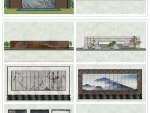 精品山水景墻景墻景墻影壁墻文化墻圍墻園林景觀墻su模型設(shè)計模型下載
